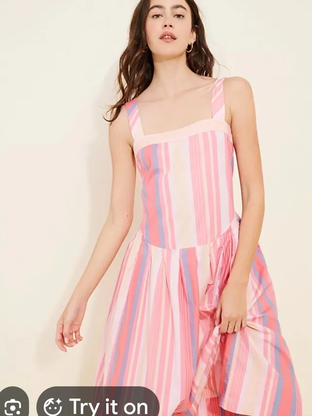 Free People Pink Multi-Stripe Midi Dress